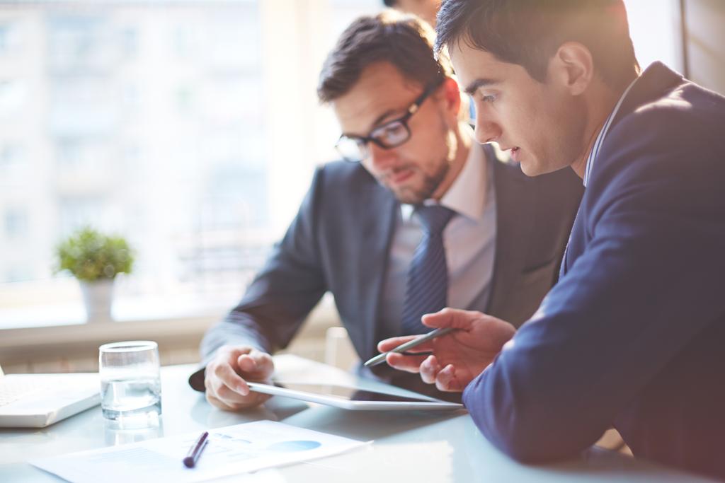 Loan expert discussing with client about a line of credit business loan