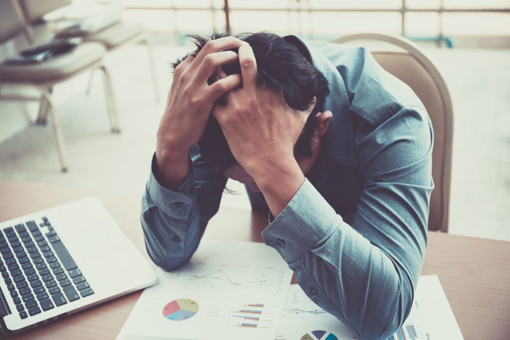 Businessman are stressed with work.Business concept