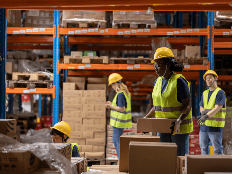 Workers in a warehouse, a growing logistics business
