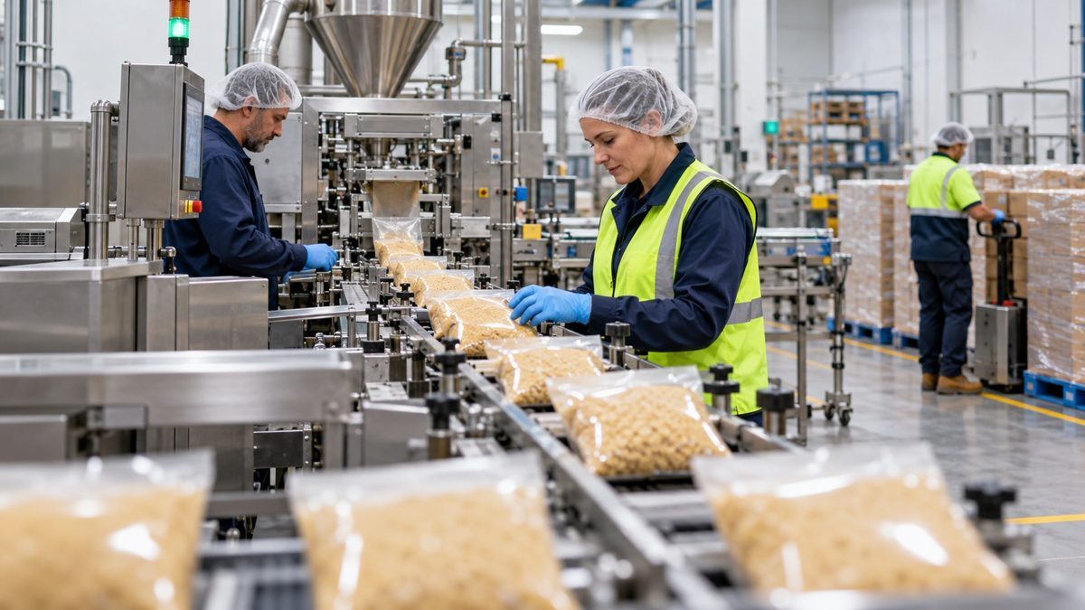 Food manufacturing production line in Australia, supported by a $300,000 unsecured business overdraft
