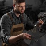 A young man at a workshop