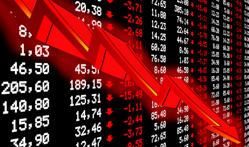 A chart illustrating a sharp red arrow crashing downward, symbolising a decline in Australia’s economy, highlighting economic issues in Australia and the need for improved economic diversity in Australia.