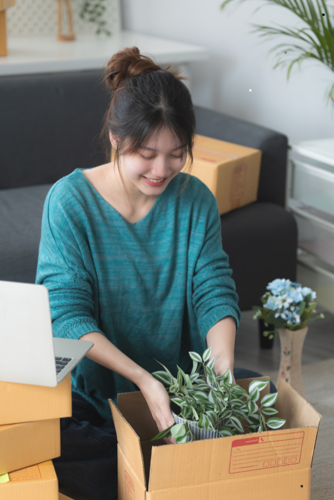 Woman enjoying her home in Australia