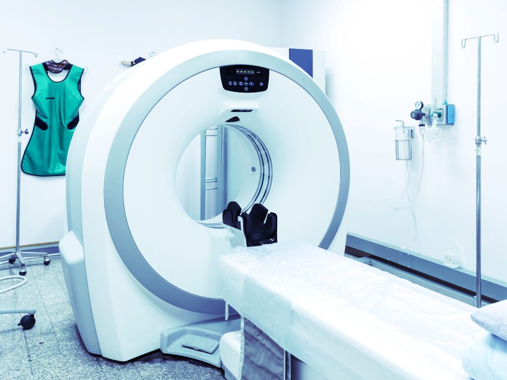 An empty MRI machine, hospital equipment funded with equipment finance