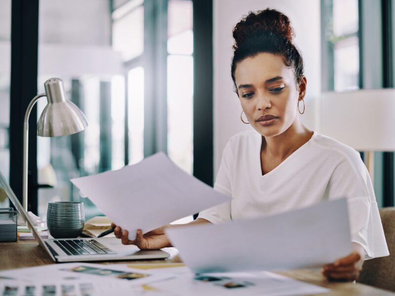 A self-employed woman looks at the requirements for a home loan in Australia