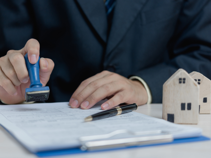 lender stamps an approved low doc trust home loan