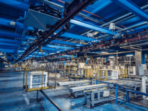 A large manufacturing plant with industrial machinery
