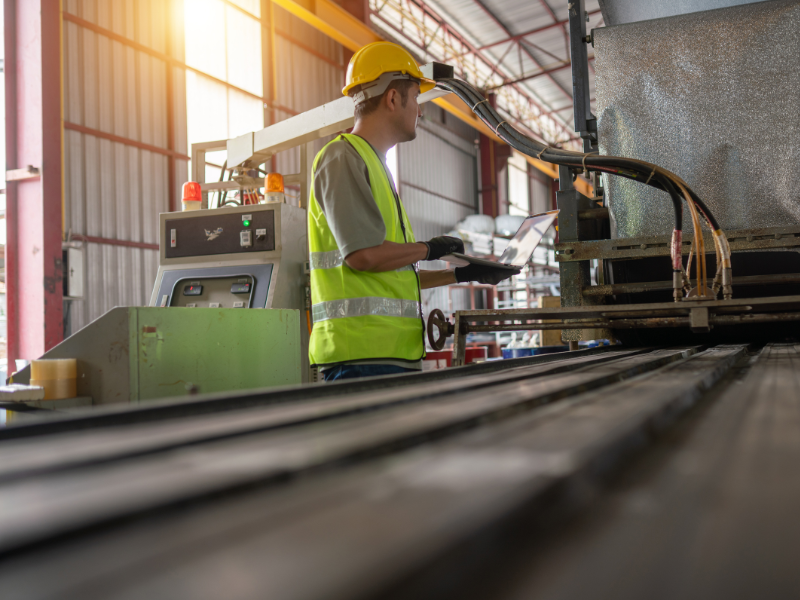 A worker in a manufacturing plant