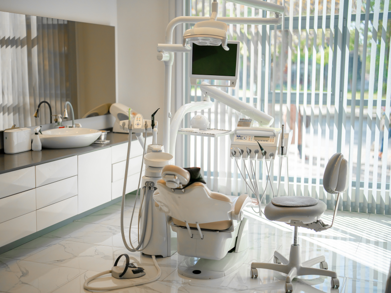 A warm looking medical practice with medical equipment