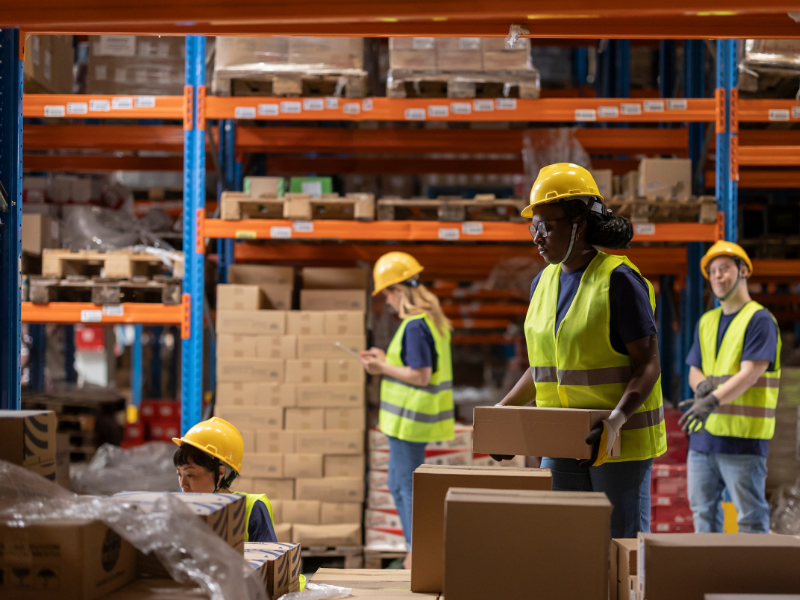 Workers in a warehouse, a growing logistics business