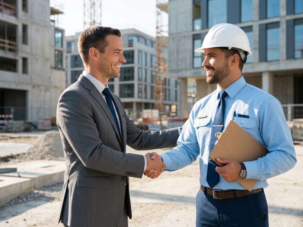 A finance broker meets with a civil construction business owner to talk about tax debt loans