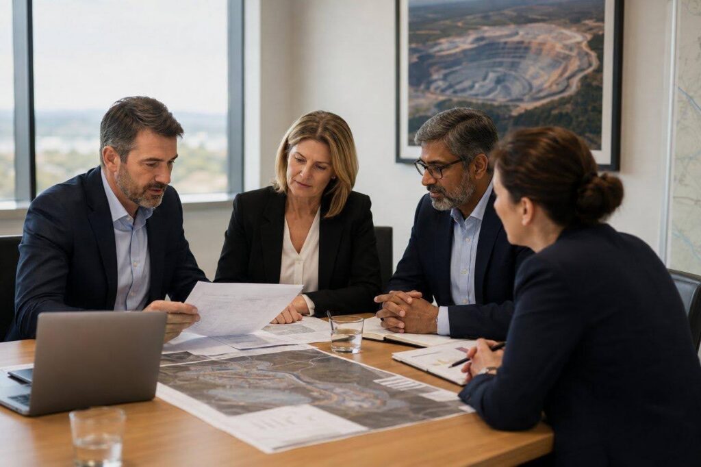 Team Reviewing Asset Financing for Mining Companies
