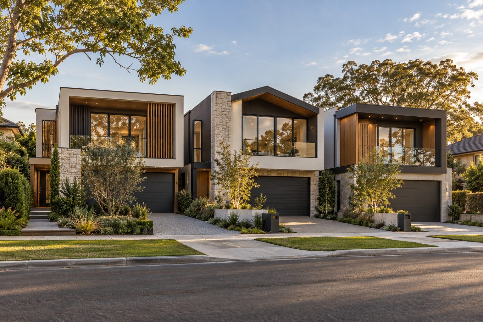 Three-unit residential property development funded with property development finance